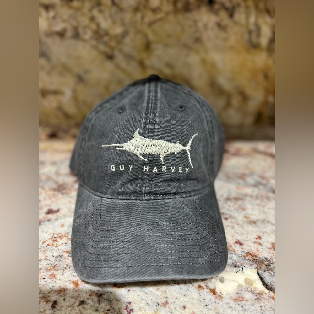 SOLD Guy Harvey Faded Black Hat. UNISEX